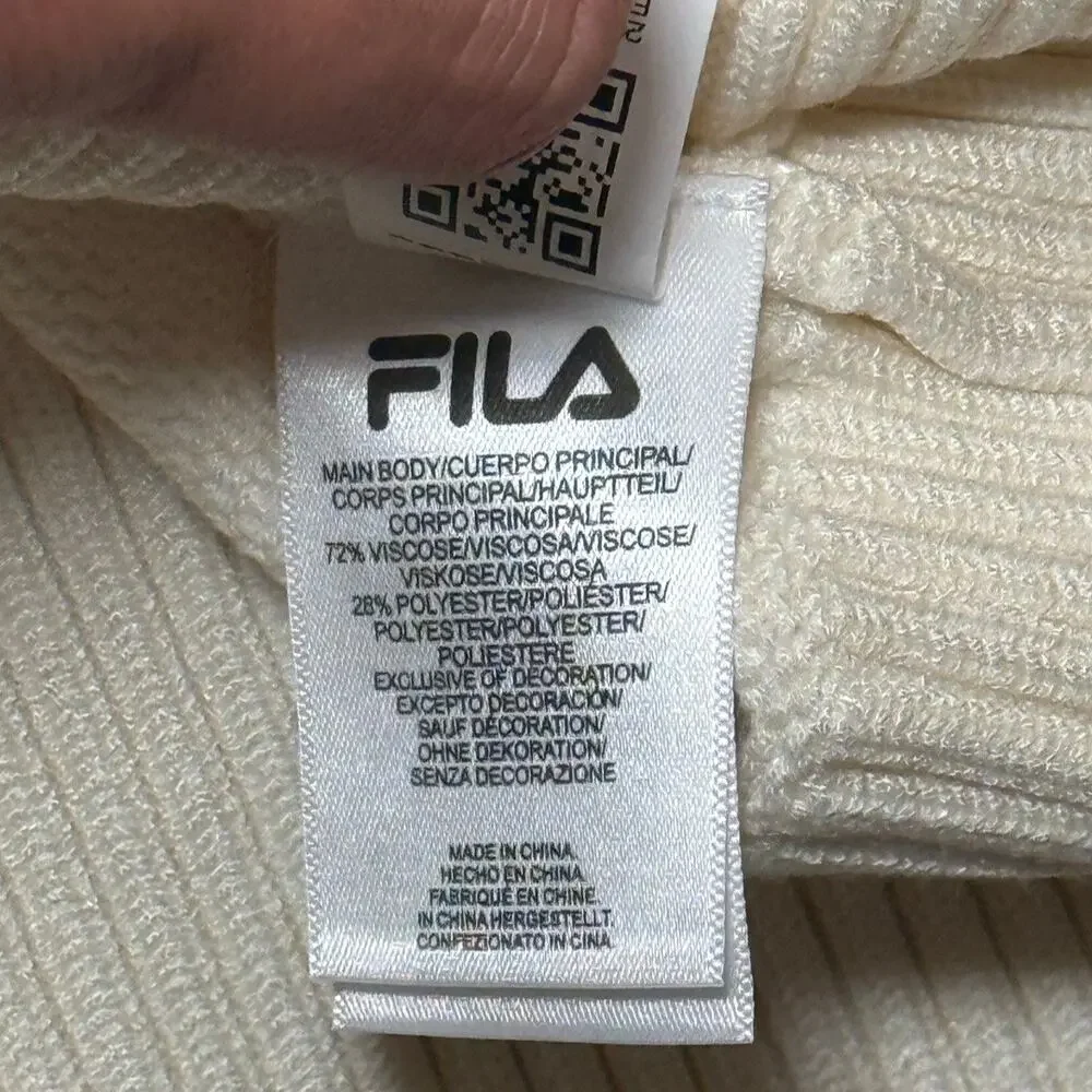 Fila Casa Baseline Cardigan White Size Medium NWT Unisex